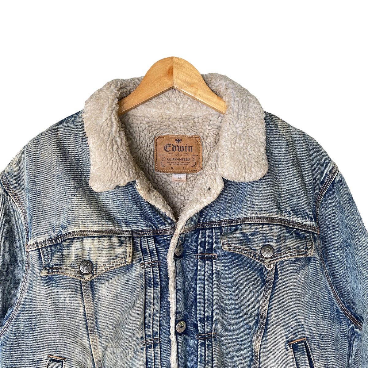 Edwin × Vintage Vintage Edwin Shearling Trucker Denim Jacket Size US M / EU 48-50 / 2 - 2 Thumbnail