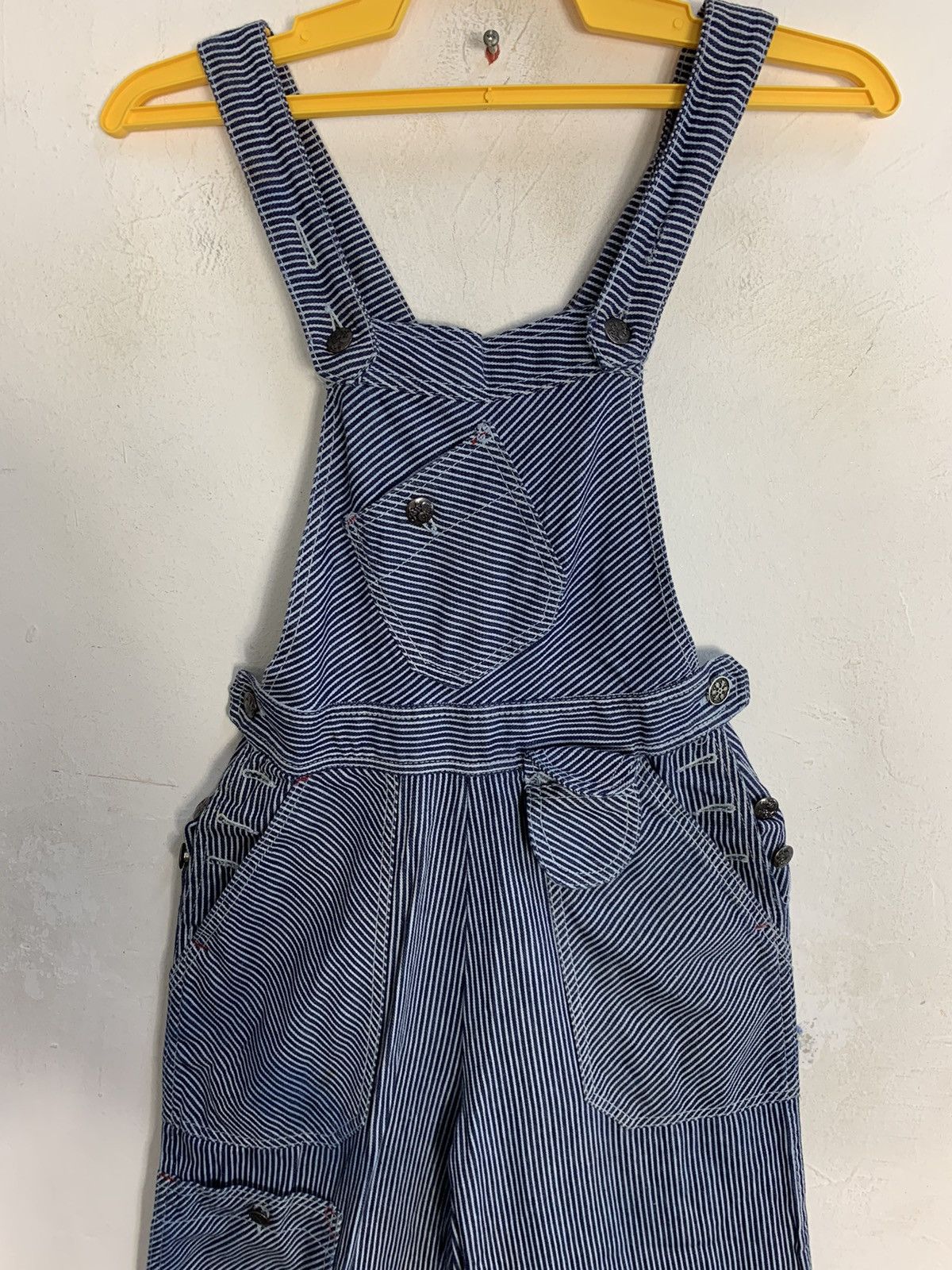 Japanese Brand 90s RD Hickory Coverall Overall Carpenter Multipocket Size US 33 - 3 Thumbnail