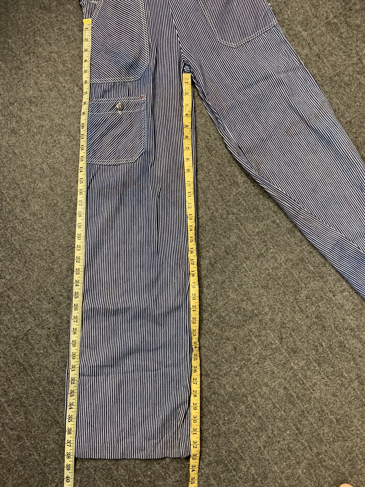 Japanese Brand 90s RD Hickory Coverall Overall Carpenter Multipocket Size US 33 - 7 Thumbnail
