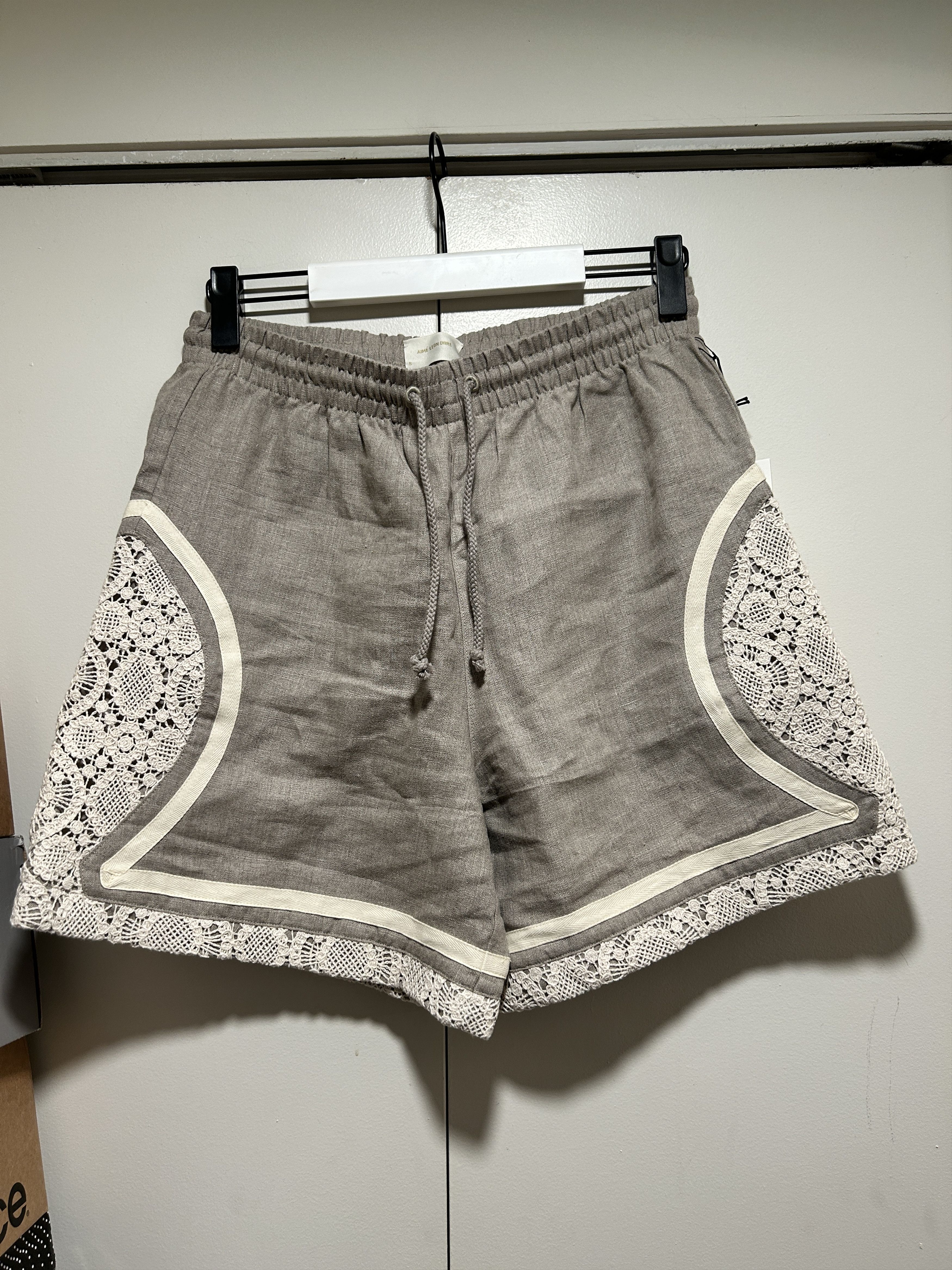 Aime Leon Dore lace linen basketball shorts grey