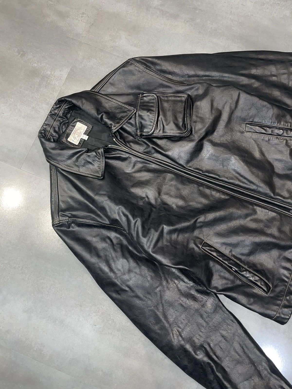 Emporio Armani Archive Armani Biker Cargo Leather Black Jacket Size US M / EU 48-50 / 2 - 10 Thumbnail