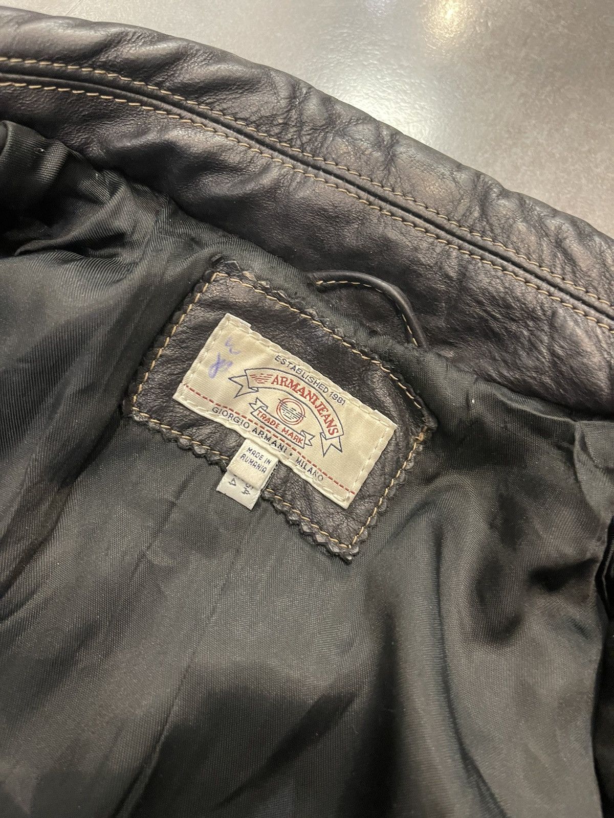 Emporio Armani Archive Armani Biker Cargo Leather Black Jacket Size US M / EU 48-50 / 2 - 19 Thumbnail