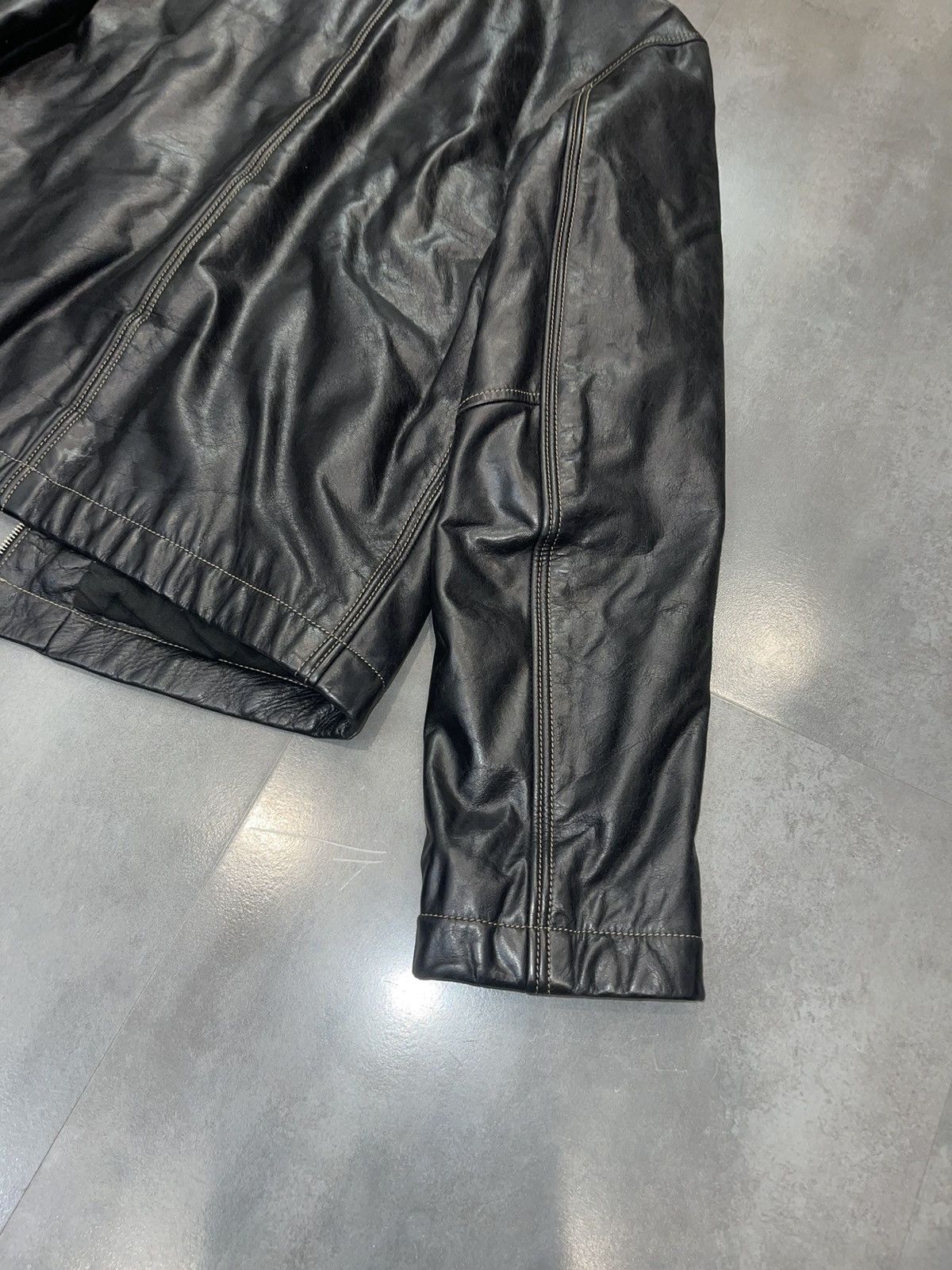 Emporio Armani Archive Armani Biker Cargo Leather Black Jacket Size US M / EU 48-50 / 2 - 12 Thumbnail