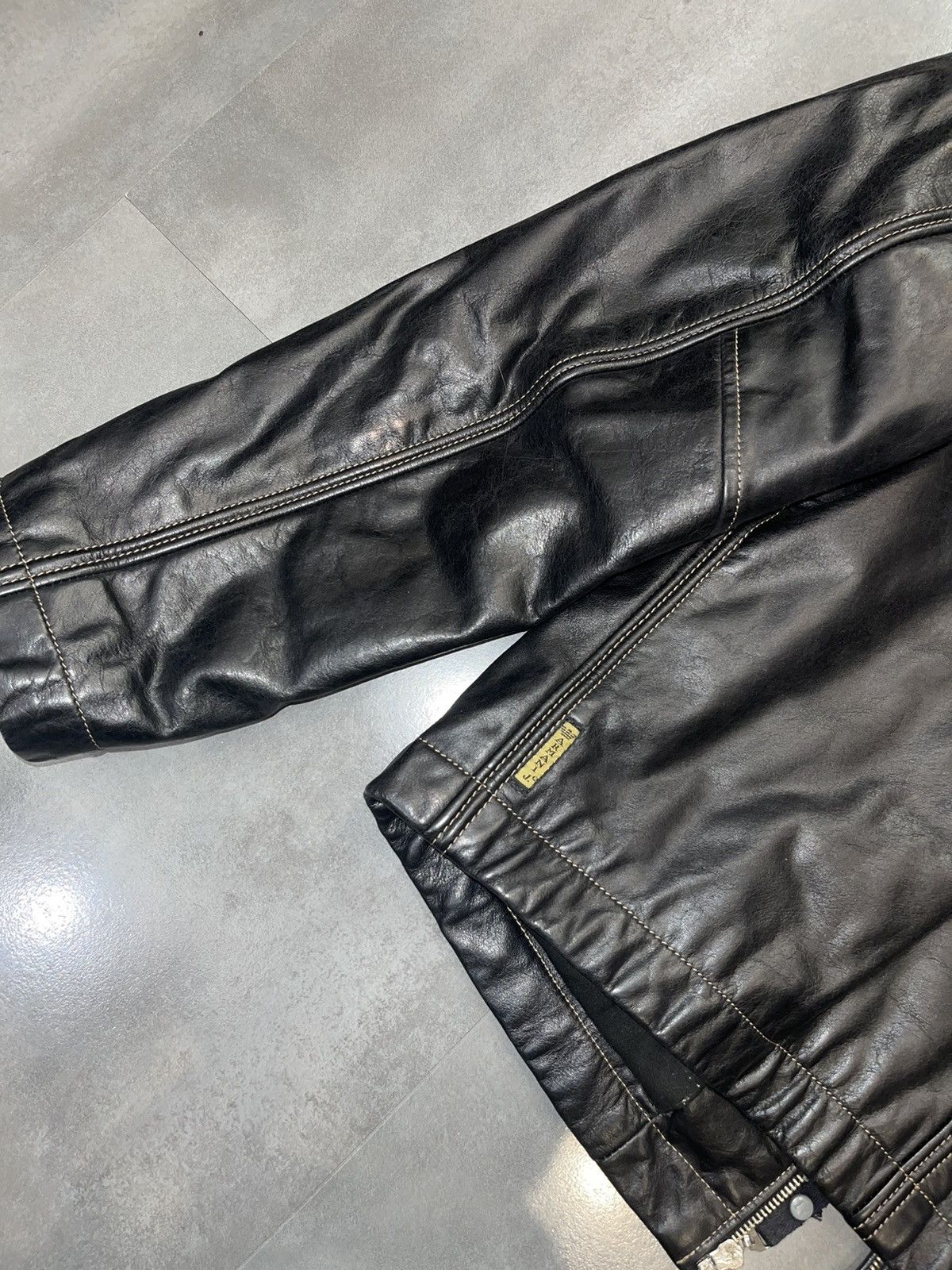Emporio Armani Archive Armani Biker Cargo Leather Black Jacket Size US M / EU 48-50 / 2 - 14 Thumbnail