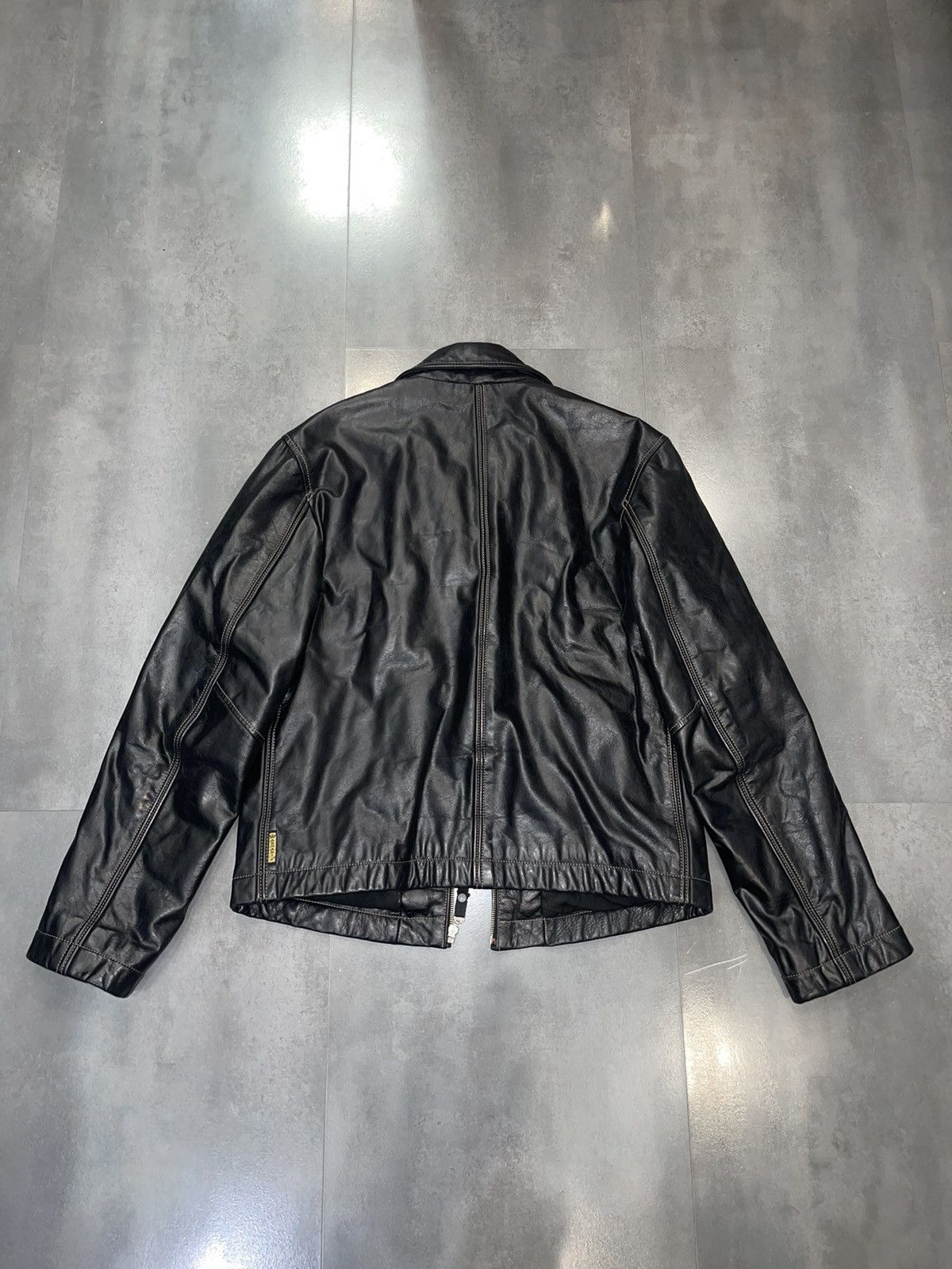 Emporio Armani Archive Armani Biker Cargo Leather Black Jacket Size US M / EU 48-50 / 2 - 11 Thumbnail