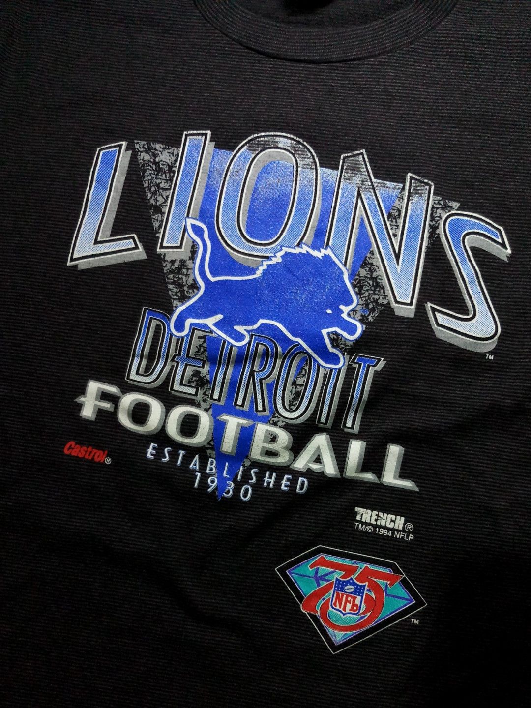 NFL Vintage Detroit Lions Pinstripe T-Shirt Jahmyr Gibbs Size US XL / EU 56 / 4 - 1 Thumbnail