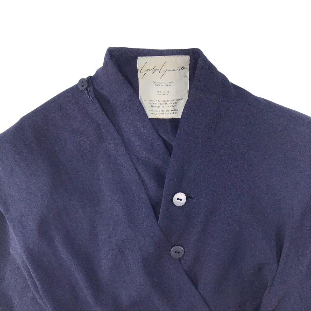 Yohji Yamamoto Yohji Yamamoto Signature Navy Dress Wrap Coat Size US M / EU 48-50 / 2 - 2 Thumbnail
