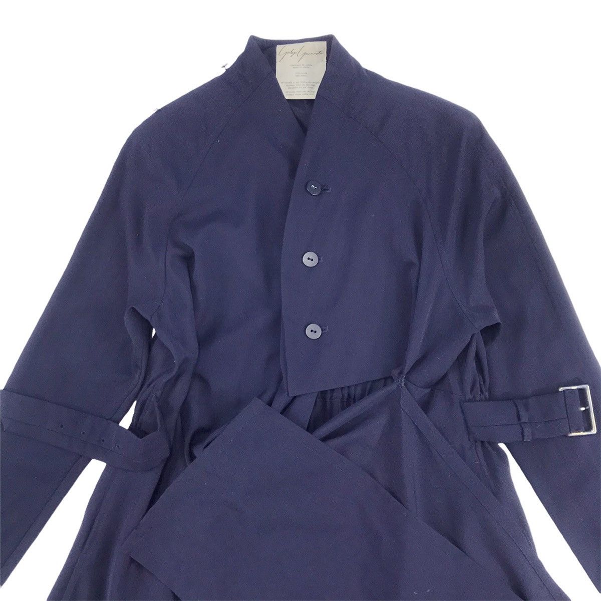 Yohji Yamamoto Yohji Yamamoto Signature Navy Dress Wrap Coat Size US M / EU 48-50 / 2 - 4 Thumbnail