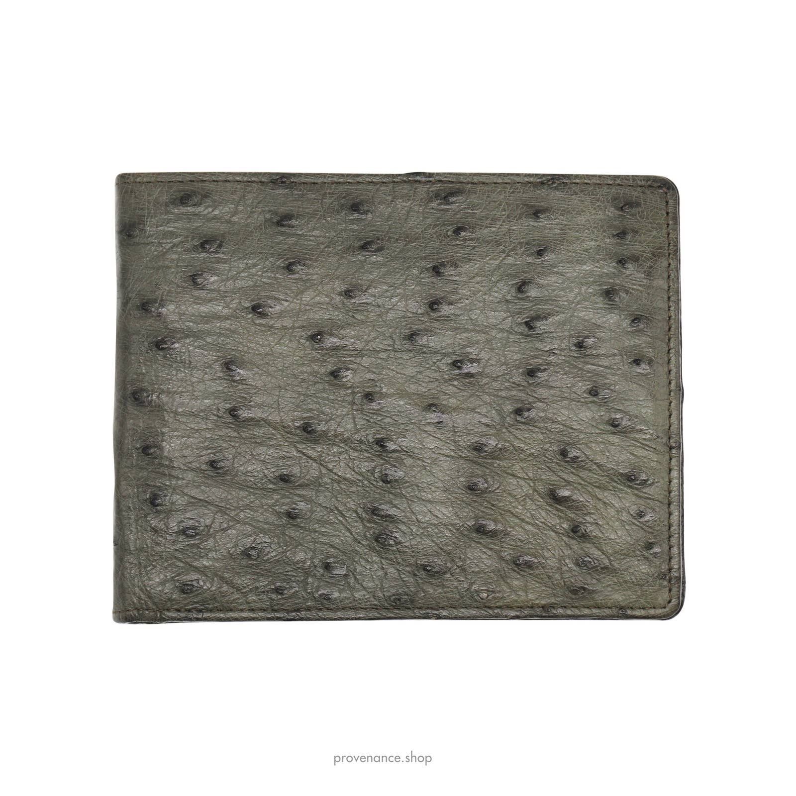 🔴 Gucci Ostrich Bifold Wallet - Olive
