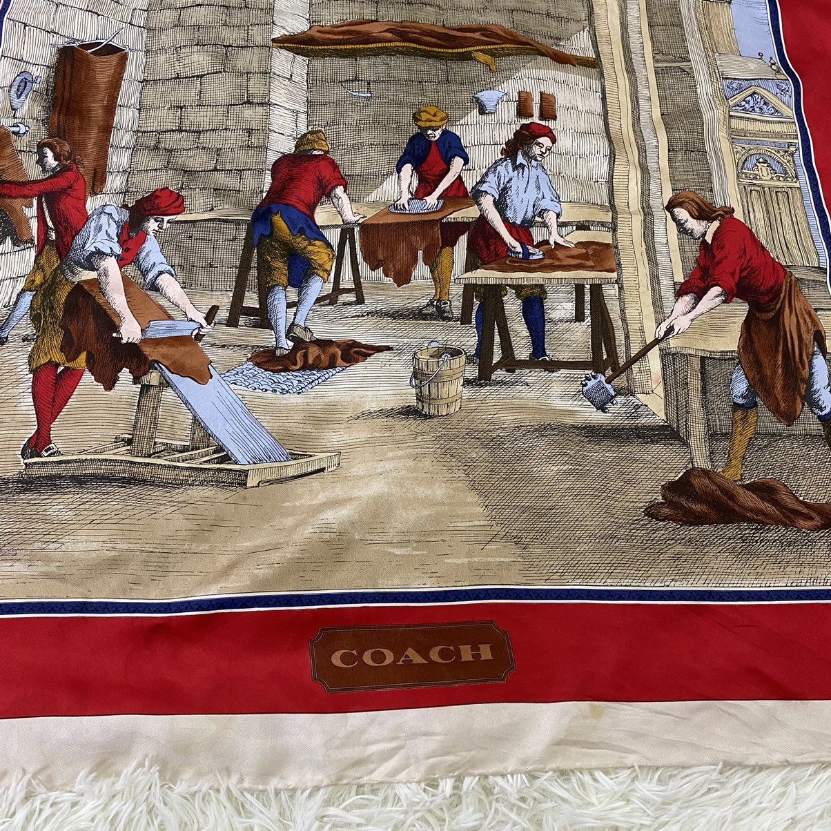 Coach NICE DESIGN VINTAGE COACH SILK SCARF (34"x34") Size ONE SIZE - 4 Thumbnail