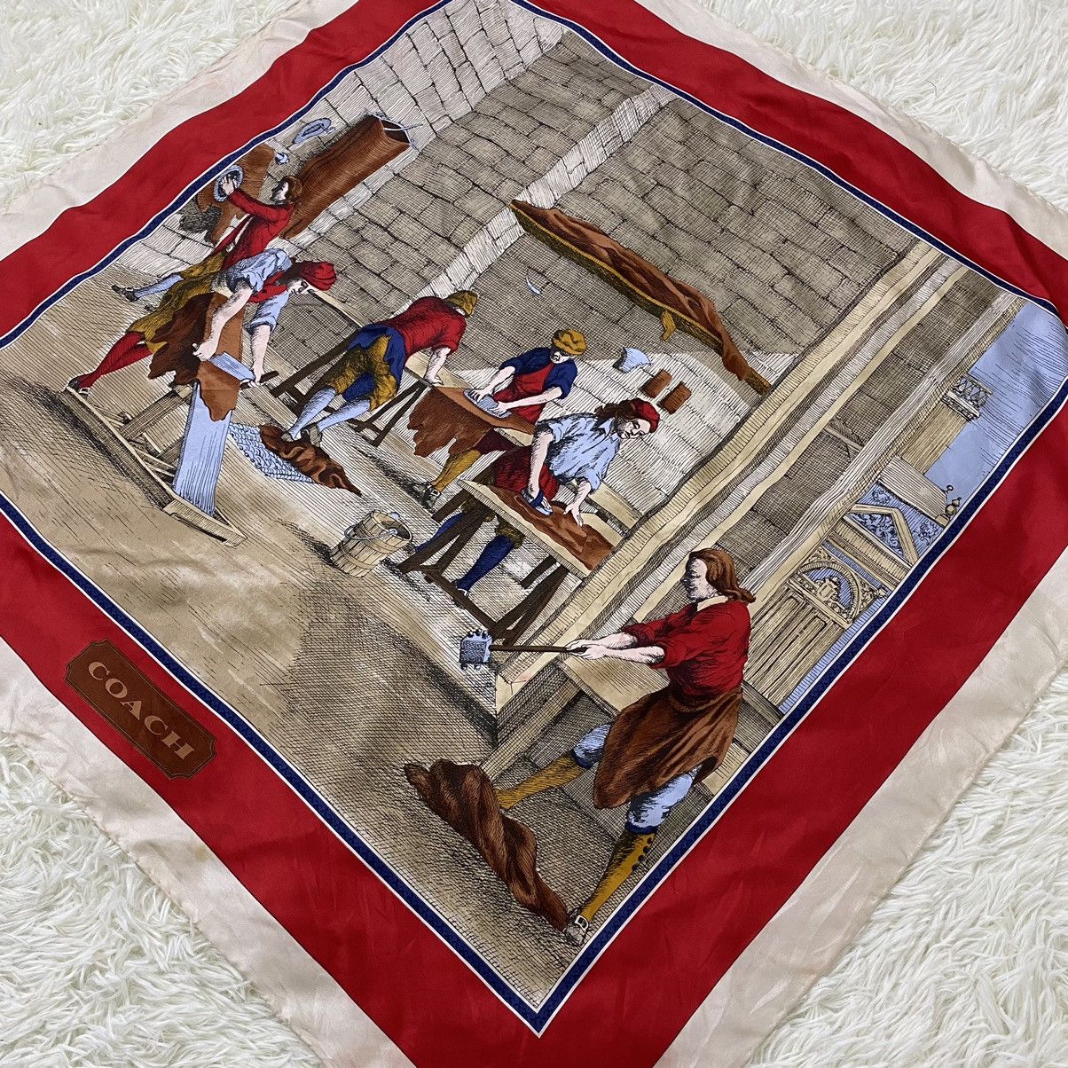 Coach NICE DESIGN VINTAGE COACH SILK SCARF (34"x34") Size ONE SIZE - 3 Thumbnail