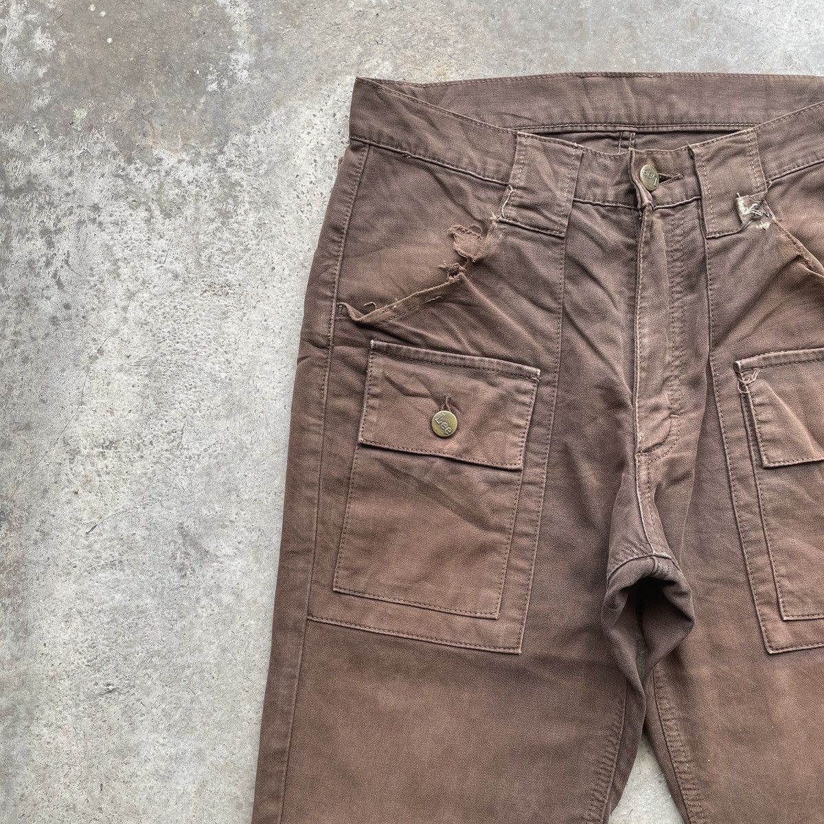 Japanese Brand Vintage Lee Bush Pocket Brown Casual Pants Size US 28 / EU 44 - 3 Thumbnail