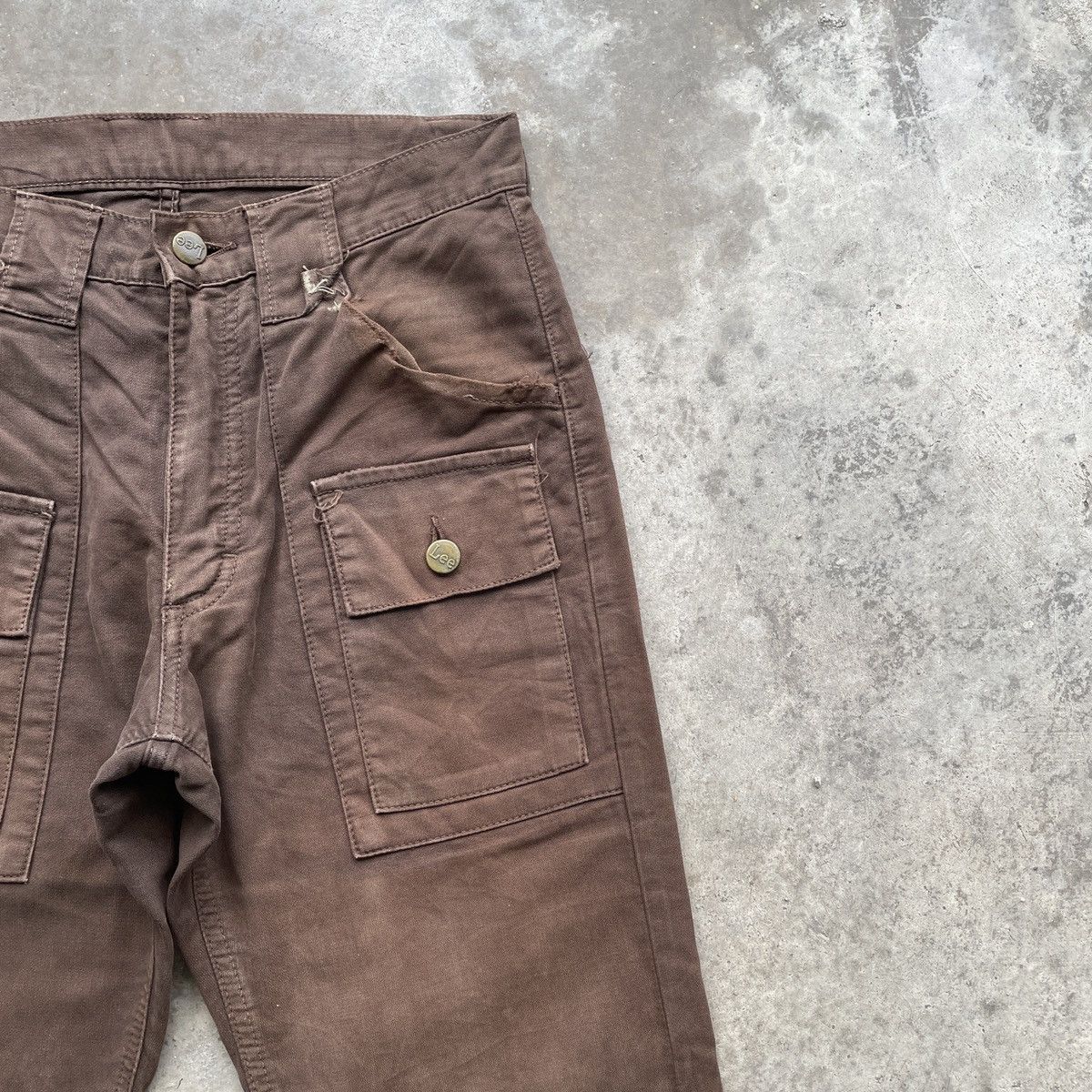 Japanese Brand Vintage Lee Bush Pocket Brown Casual Pants Size US 28 / EU 44 - 4 Thumbnail