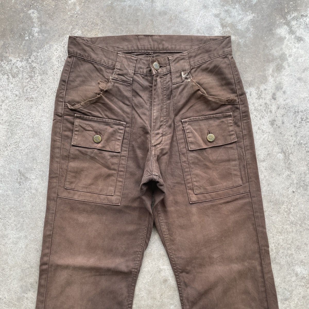 Japanese Brand Vintage Lee Bush Pocket Brown Casual Pants Size US 28 / EU 44 - 2 Thumbnail