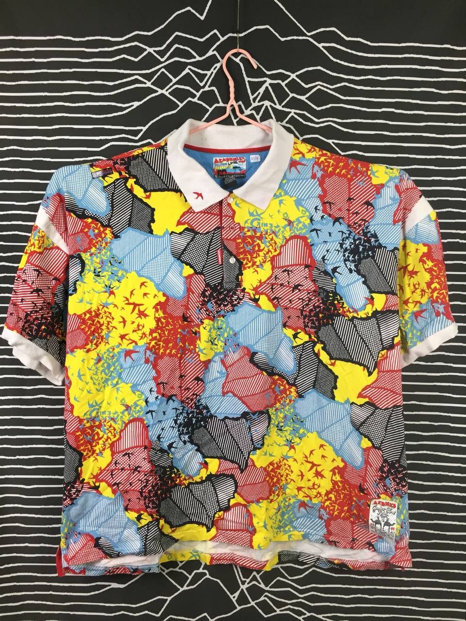 Akademiks Akademiks All Over Print Color Block Oversize Polo Tee Size US XXL / EU 58 / 5 - 1 Thumbnail