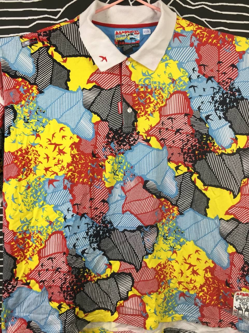 Akademiks Akademiks All Over Print Color Block Oversize Polo Tee Size US XXL / EU 58 / 5 - 2 Thumbnail