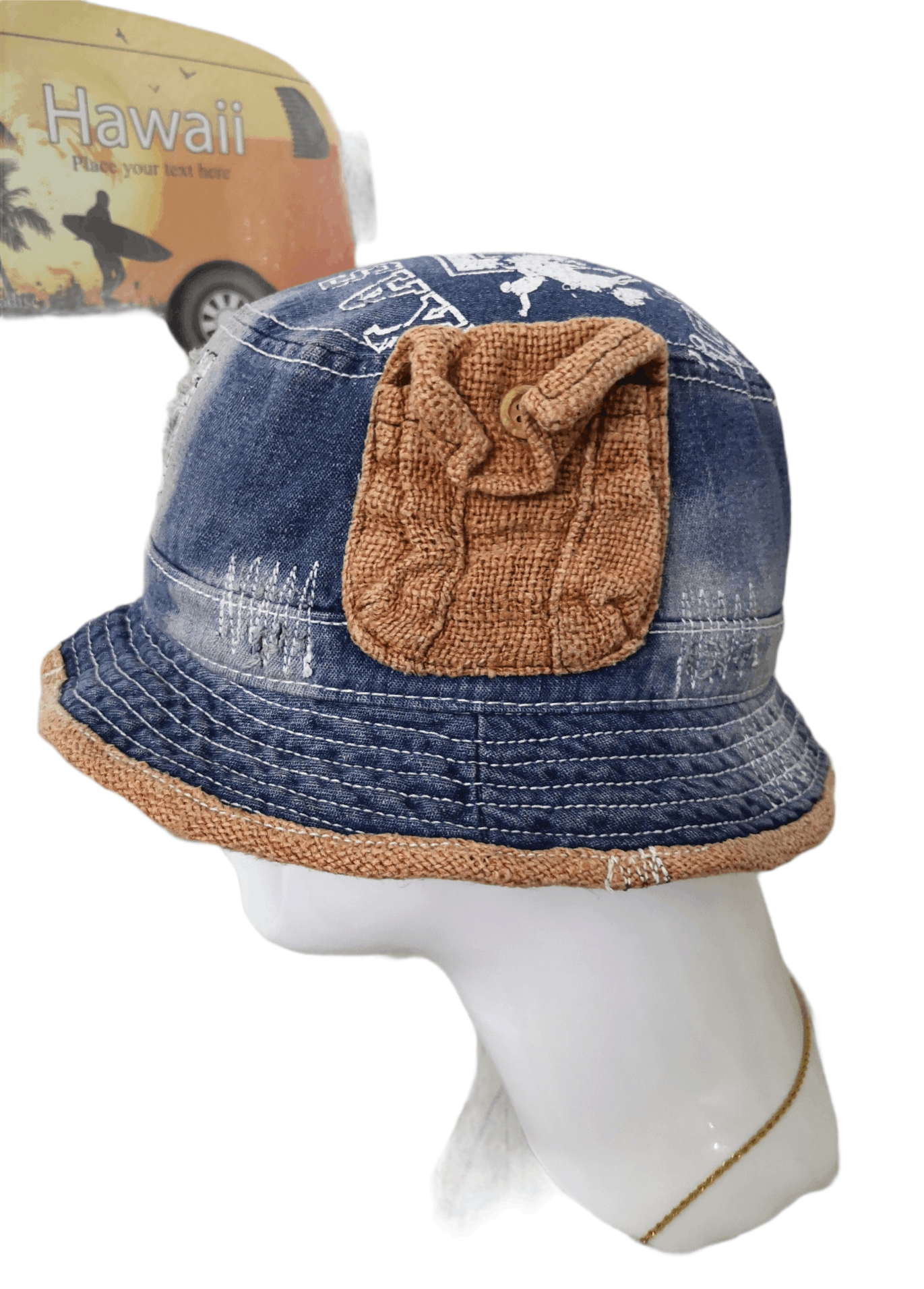 Other RARE DISTRESSED VINTAGE DENIM BUCKET HAT Size ONE SIZE - 10 Thumbnail