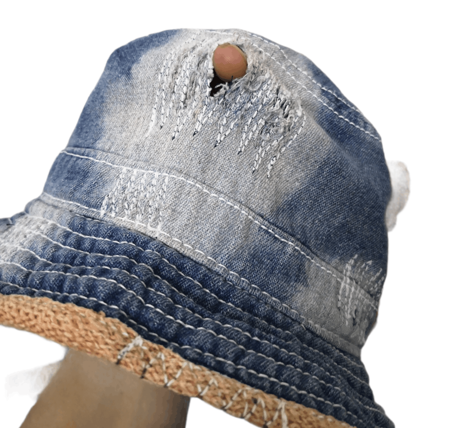 Other RARE DISTRESSED VINTAGE DENIM BUCKET HAT Size ONE SIZE - 20 Thumbnail