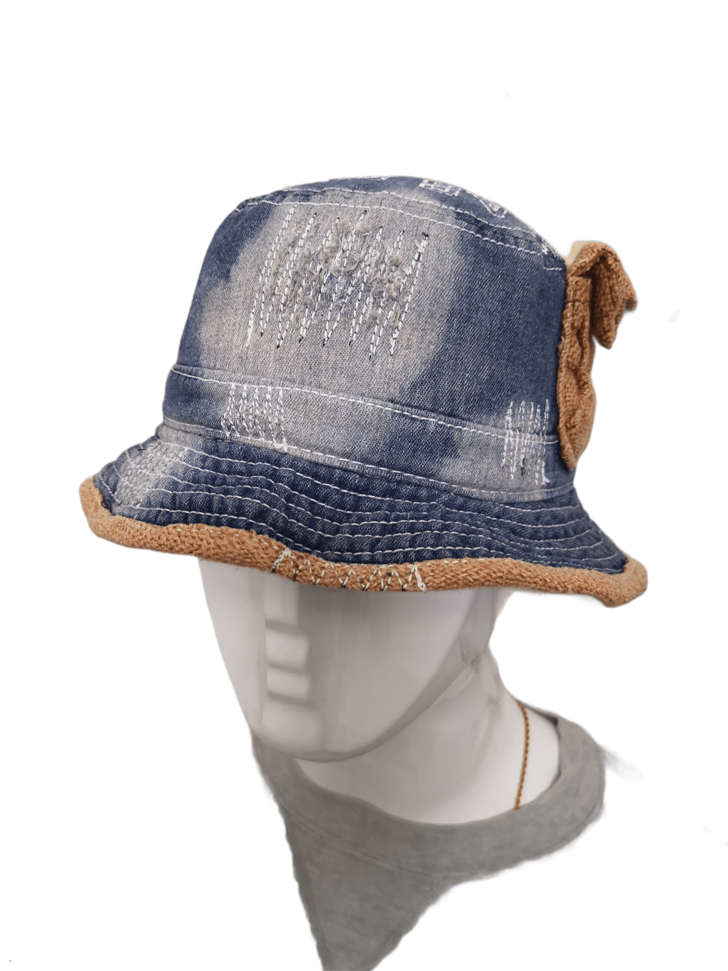 Other RARE DISTRESSED VINTAGE DENIM BUCKET HAT Size ONE SIZE - 8 Thumbnail