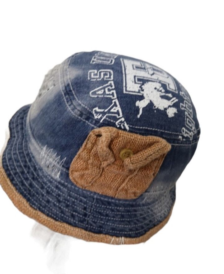 Other RARE DISTRESSED VINTAGE DENIM BUCKET HAT Size ONE SIZE - 6 Thumbnail