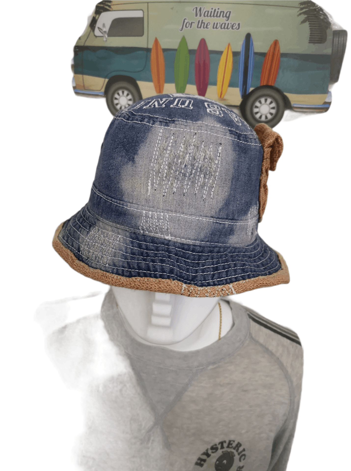 Other RARE DISTRESSED VINTAGE DENIM BUCKET HAT Size ONE SIZE - 12 Thumbnail