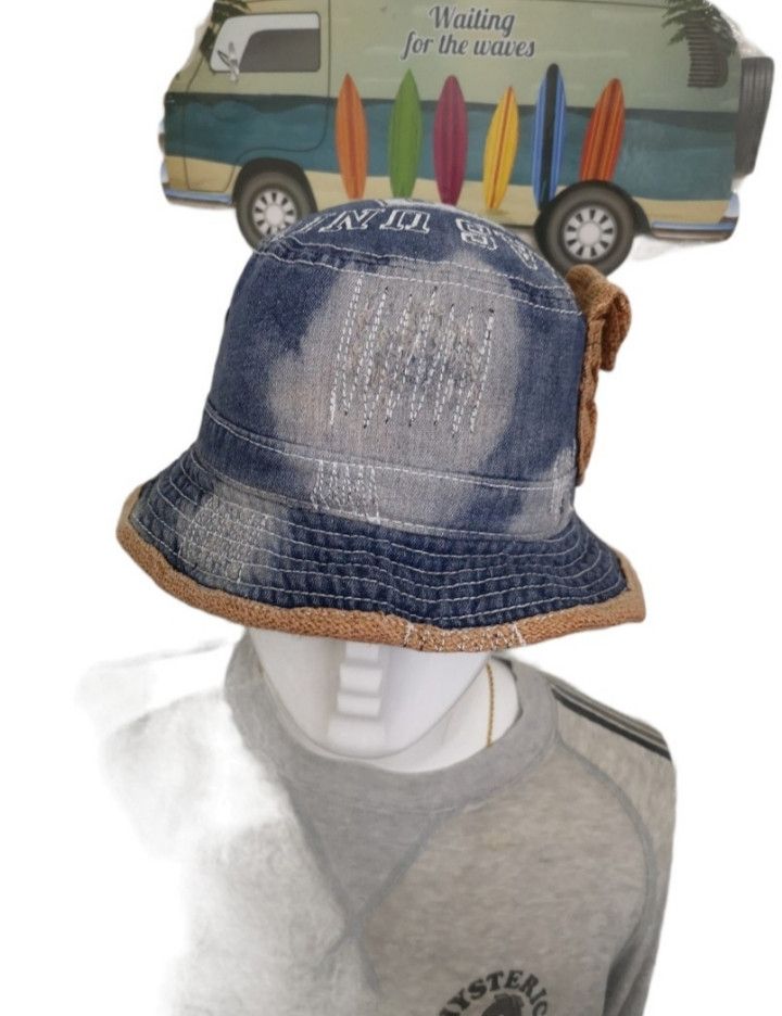 Other RARE DISTRESSED VINTAGE DENIM BUCKET HAT Size ONE SIZE - 7 Thumbnail