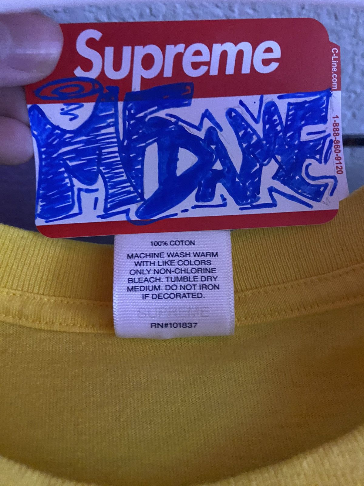 Supreme Yellow Cross box logo tee Size US L / EU 52-54 / 3 - 3 Thumbnail