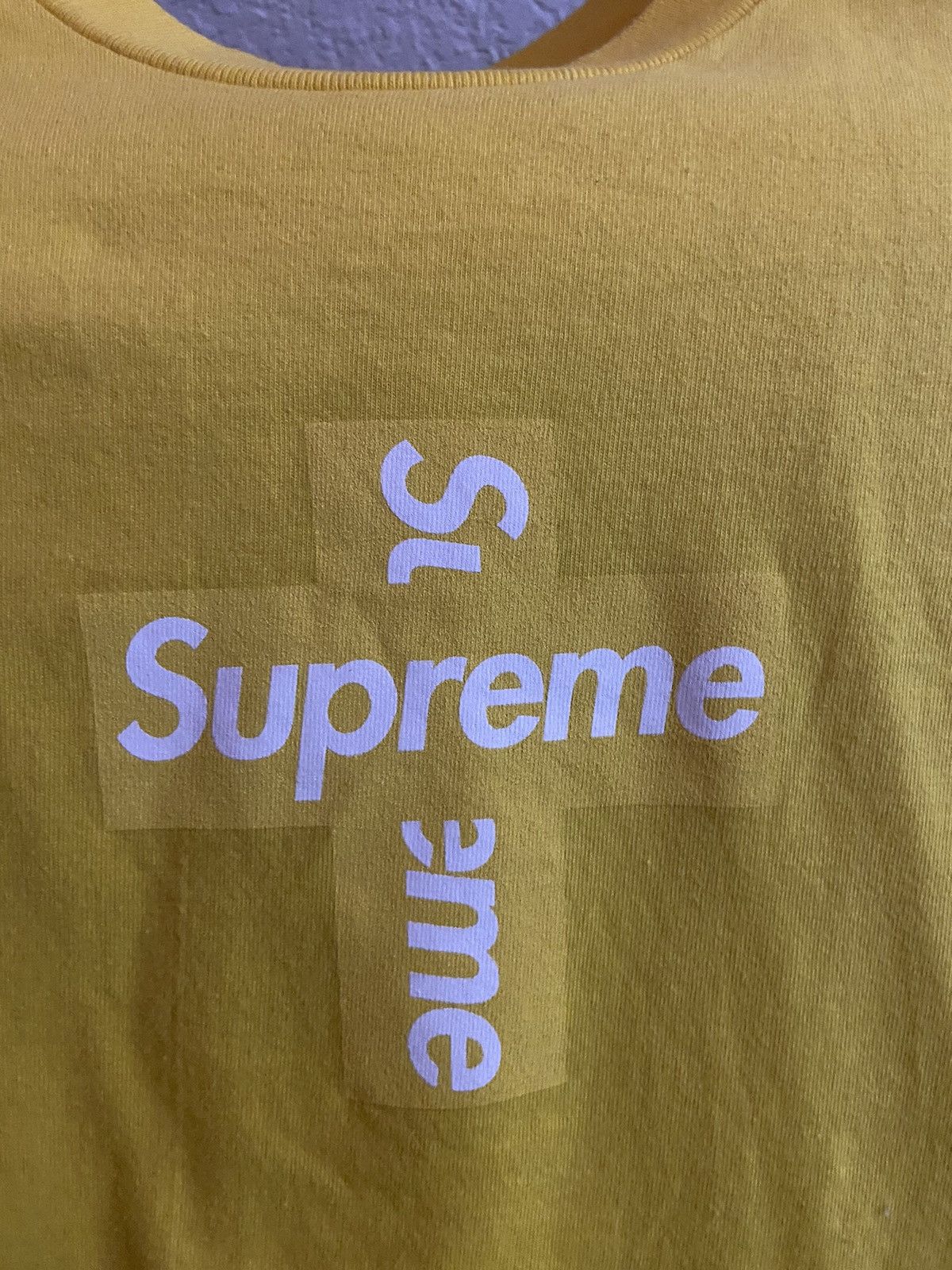 Supreme Yellow Cross box logo tee Size US L / EU 52-54 / 3 - 4 Thumbnail