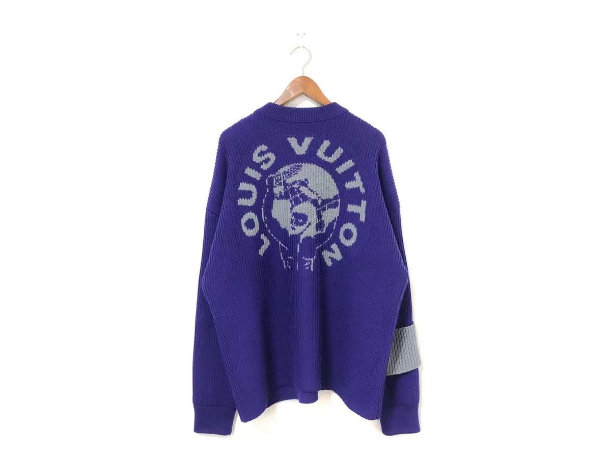 image of Louis Vuitton x Virgil Abloh Asia Exclusive Purple Jacquard Earth Sweater, Men's (Size Small)