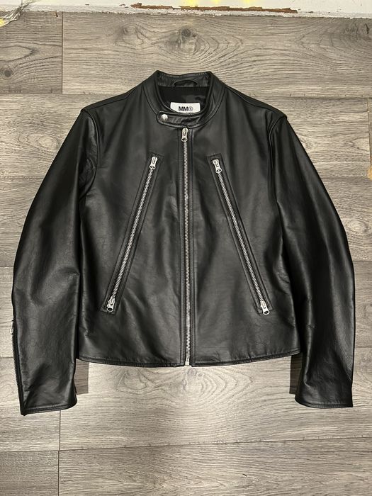 Maison Margiela margiela mm6 5 zip leather jacket | Grailed