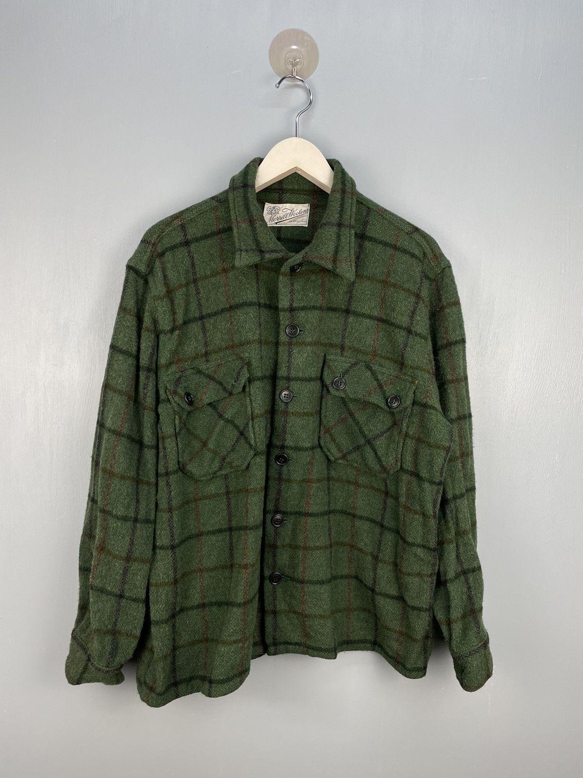 Vintage Vintage 50s Merrill woolens wool flannel shirt Size US XL / EU 56 / 4 - 1 Thumbnail