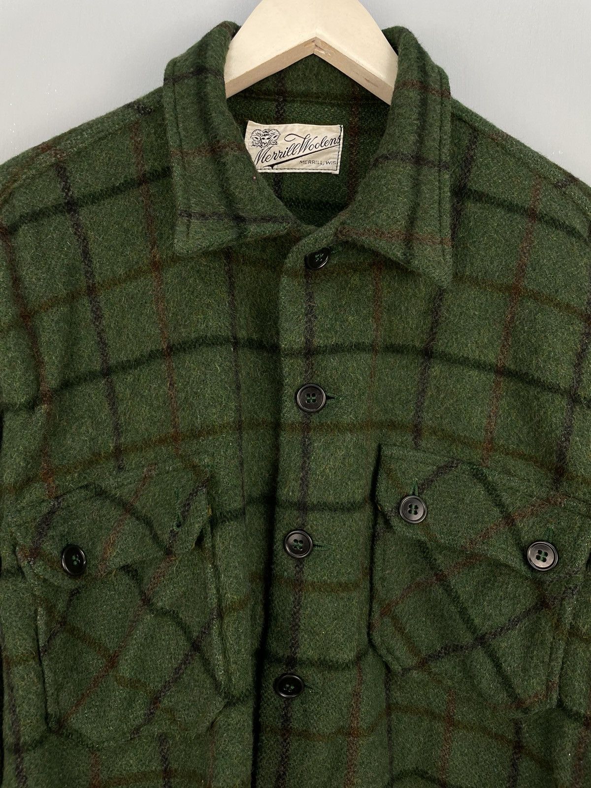 Vintage Vintage 50s Merrill woolens wool flannel shirt Size US XL / EU 56 / 4 - 3 Thumbnail