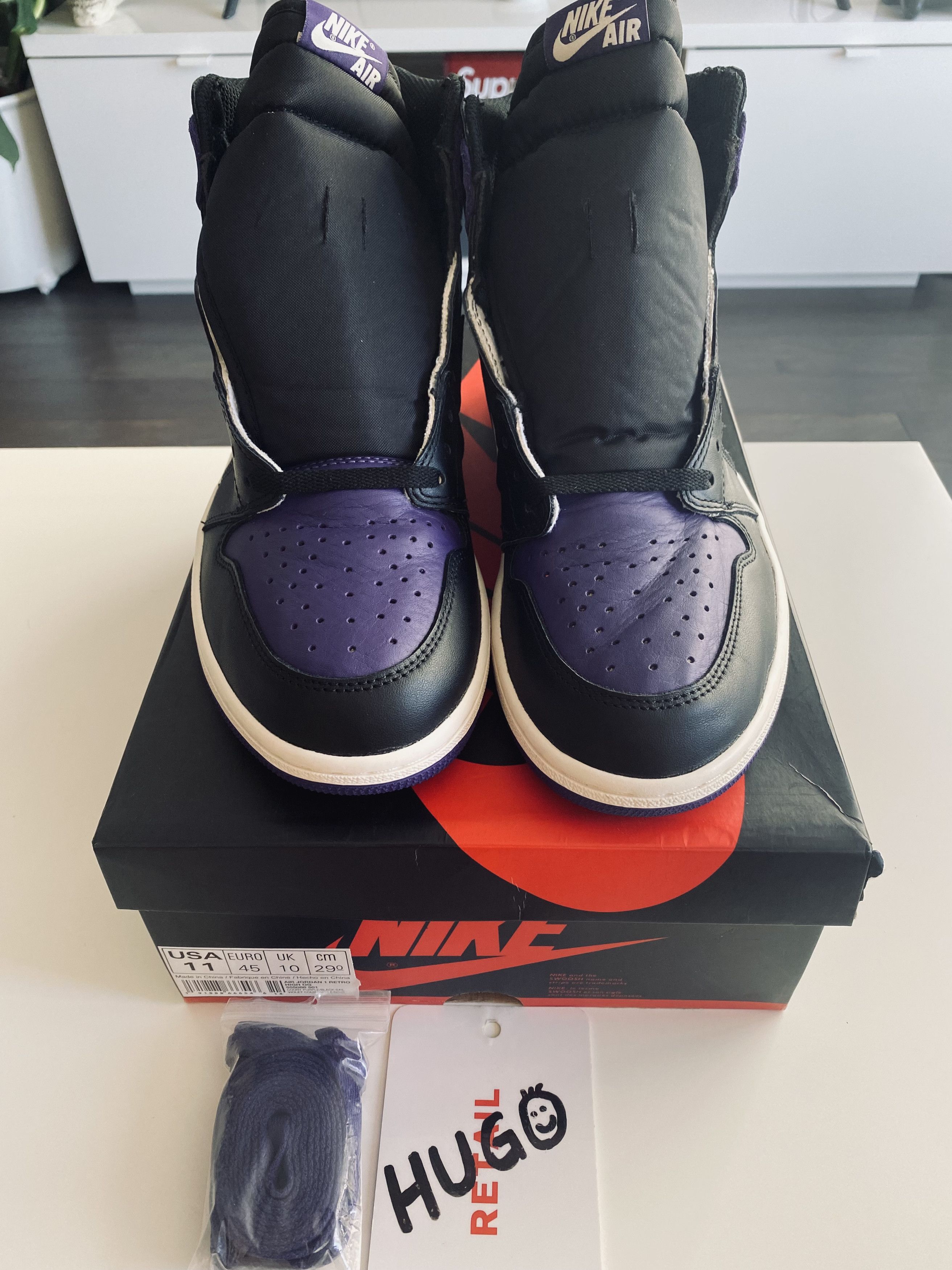 Jordan Brand Air Jordan 1 High Court Purple 1.0 Size US 11 / EU 44 - 2 Thumbnail