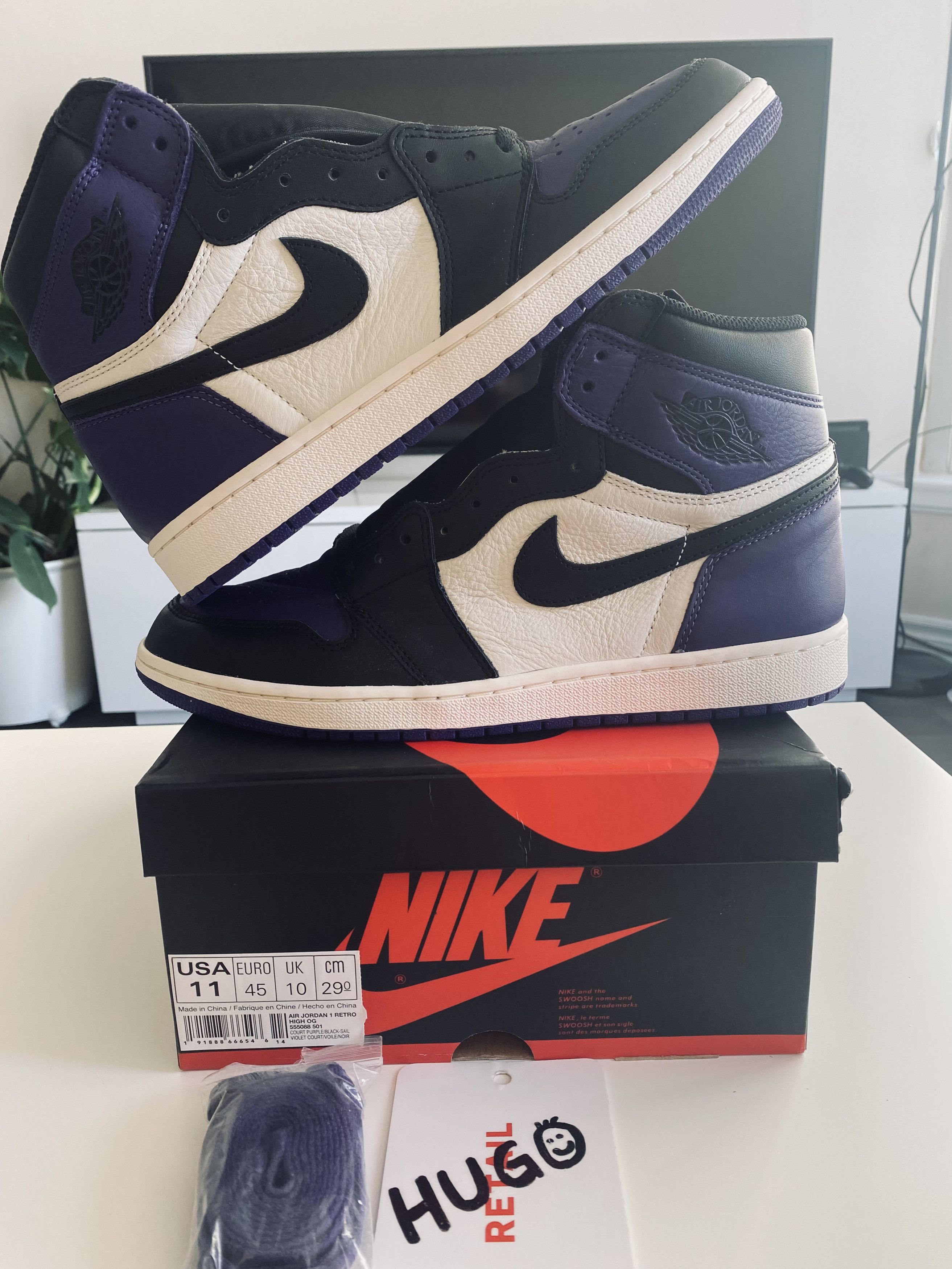 Jordan Brand Air Jordan 1 High Court Purple 1.0 Size US 11 / EU 44 - 1 Thumbnail