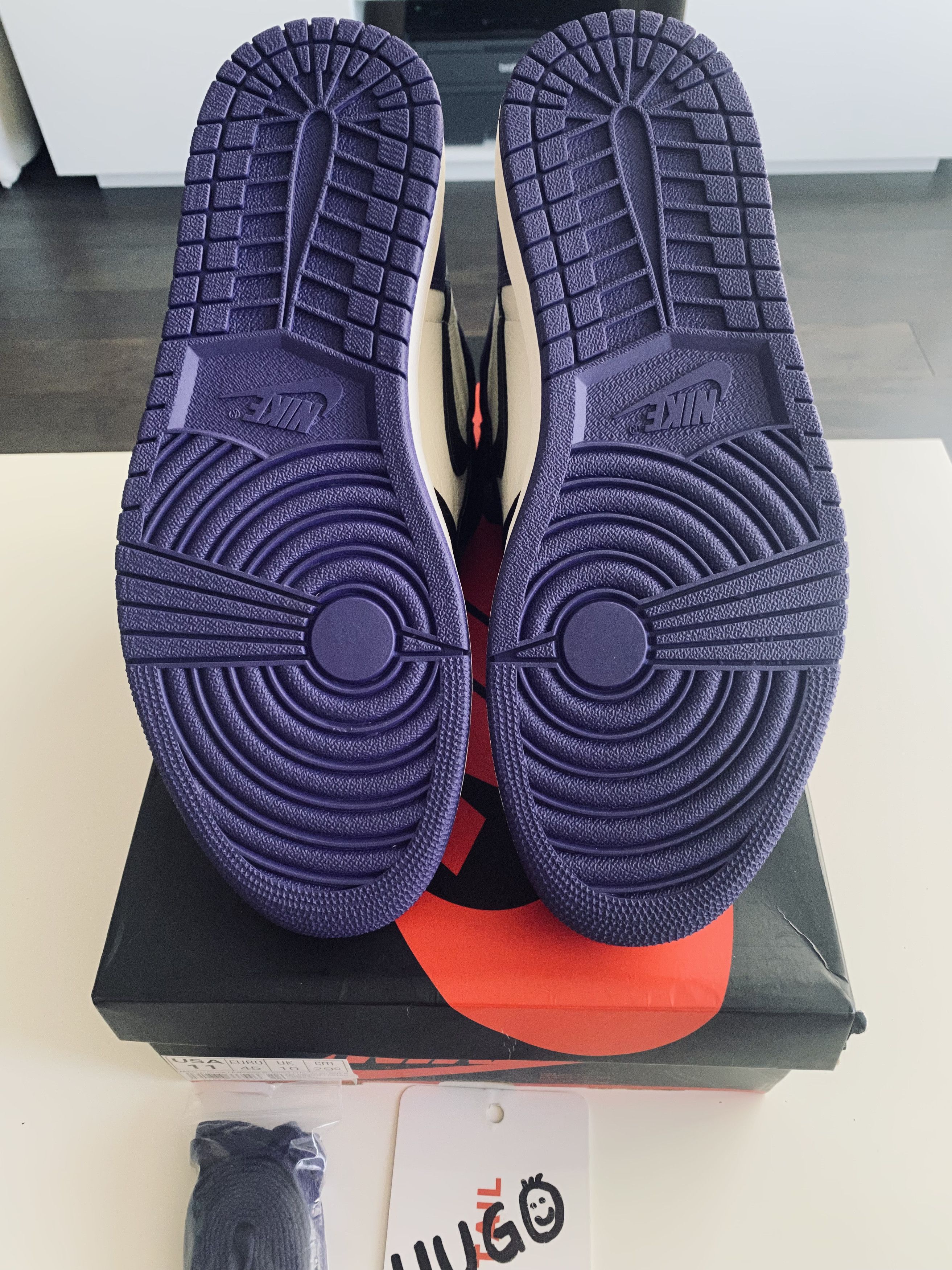 Jordan Brand Air Jordan 1 High Court Purple 1.0 Size US 11 / EU 44 - 4 Thumbnail