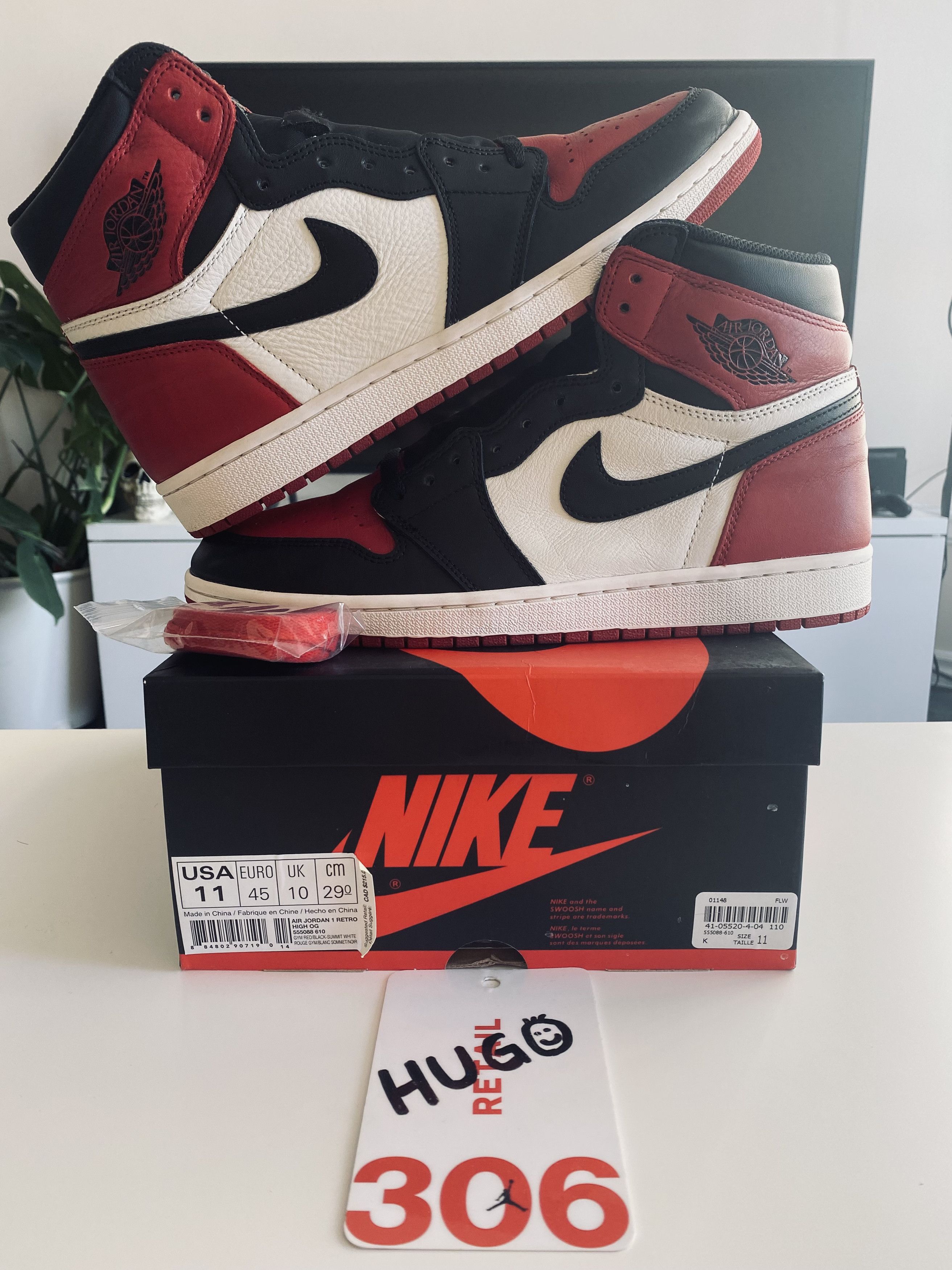 Jordan Brand Air Jordan 1 High Bred Toe Size US 11 / EU 44 - 1 Thumbnail