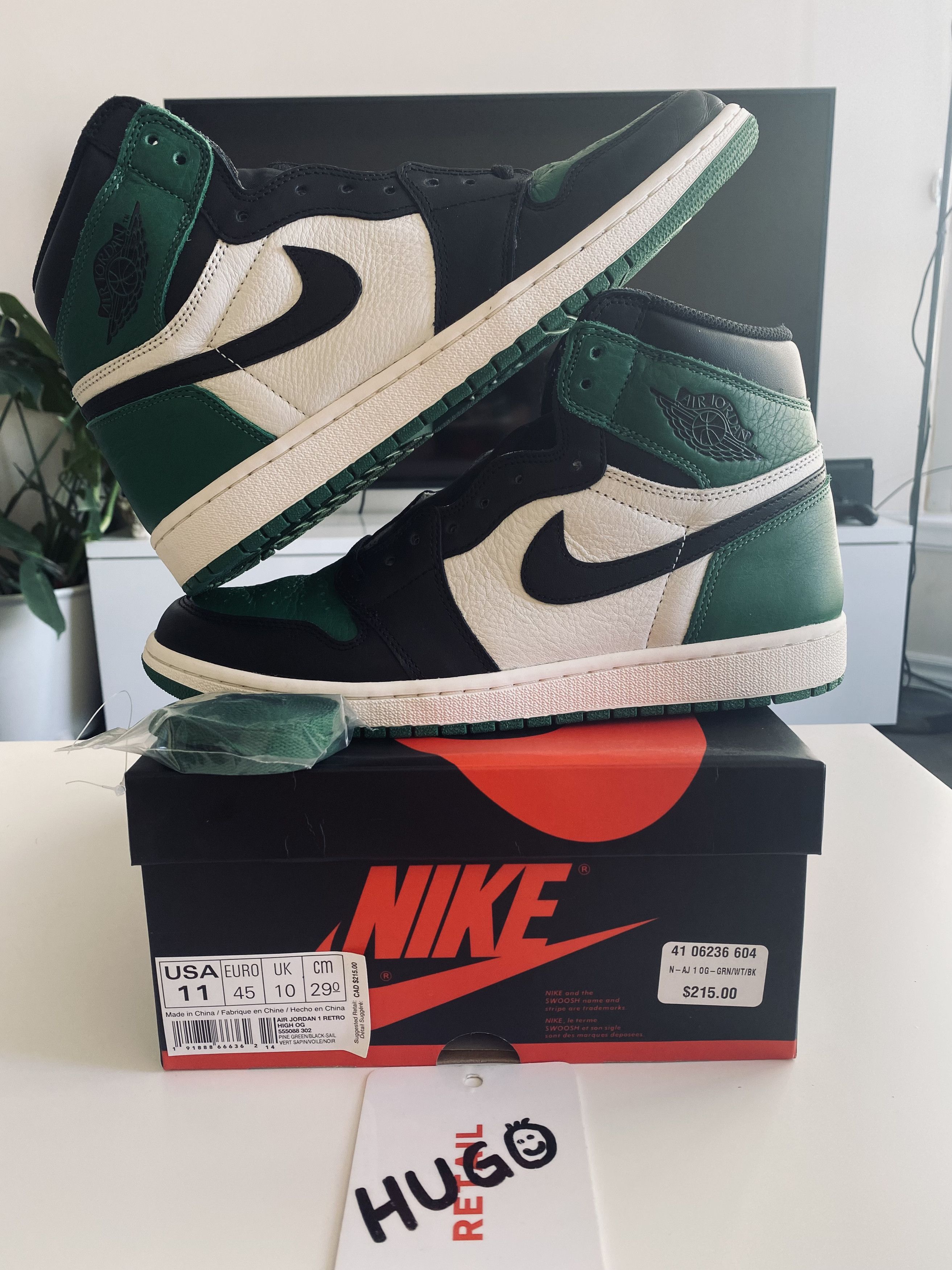 Pre-owned Jordan Brand Air Jordan 1 High Pine Green 1.0 Shoes