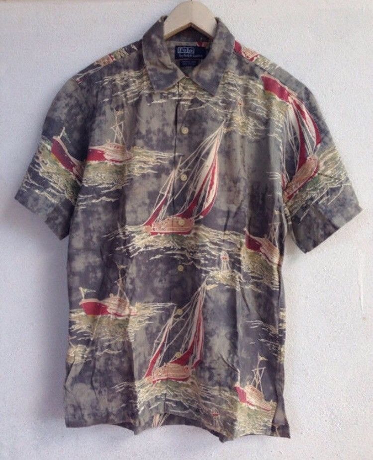 Polo Ralph Lauren Polo By Ralph Lauren Sailing Photo Over Print Hawaii Shirt Size US S / EU 44-46 / 1 - 1 Thumbnail