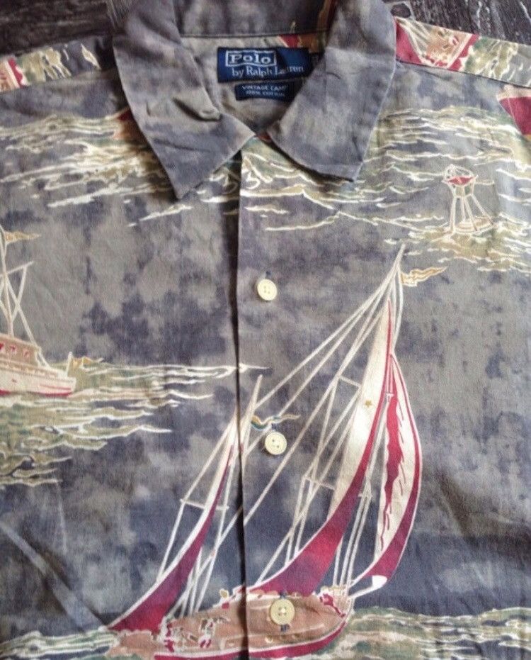 Polo Ralph Lauren Polo By Ralph Lauren Sailing Photo Over Print Hawaii Shirt Size US S / EU 44-46 / 1 - 3 Thumbnail