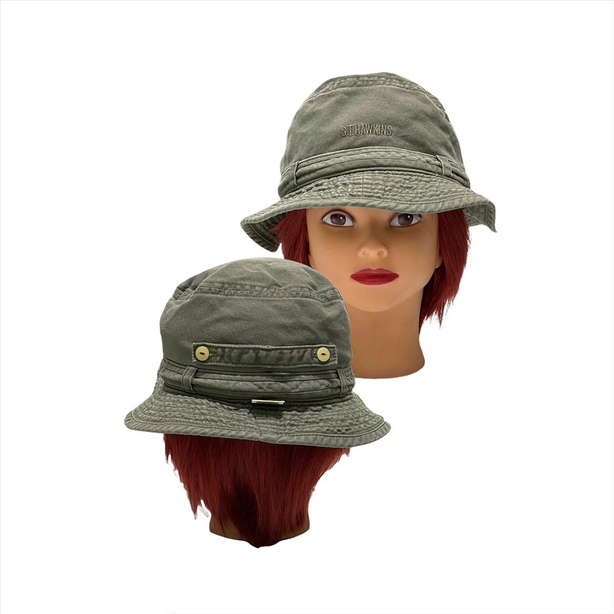 Japanese Brand GT HAWKINS ARMY GREEN FADDED BUCKET HAT Size ONE SIZE - 1 Thumbnail