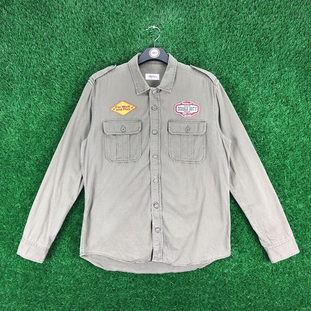 image of Archival Clothing x The Button Up Smith's American Brooklyn Double Duty New York Shirts in Olive Da