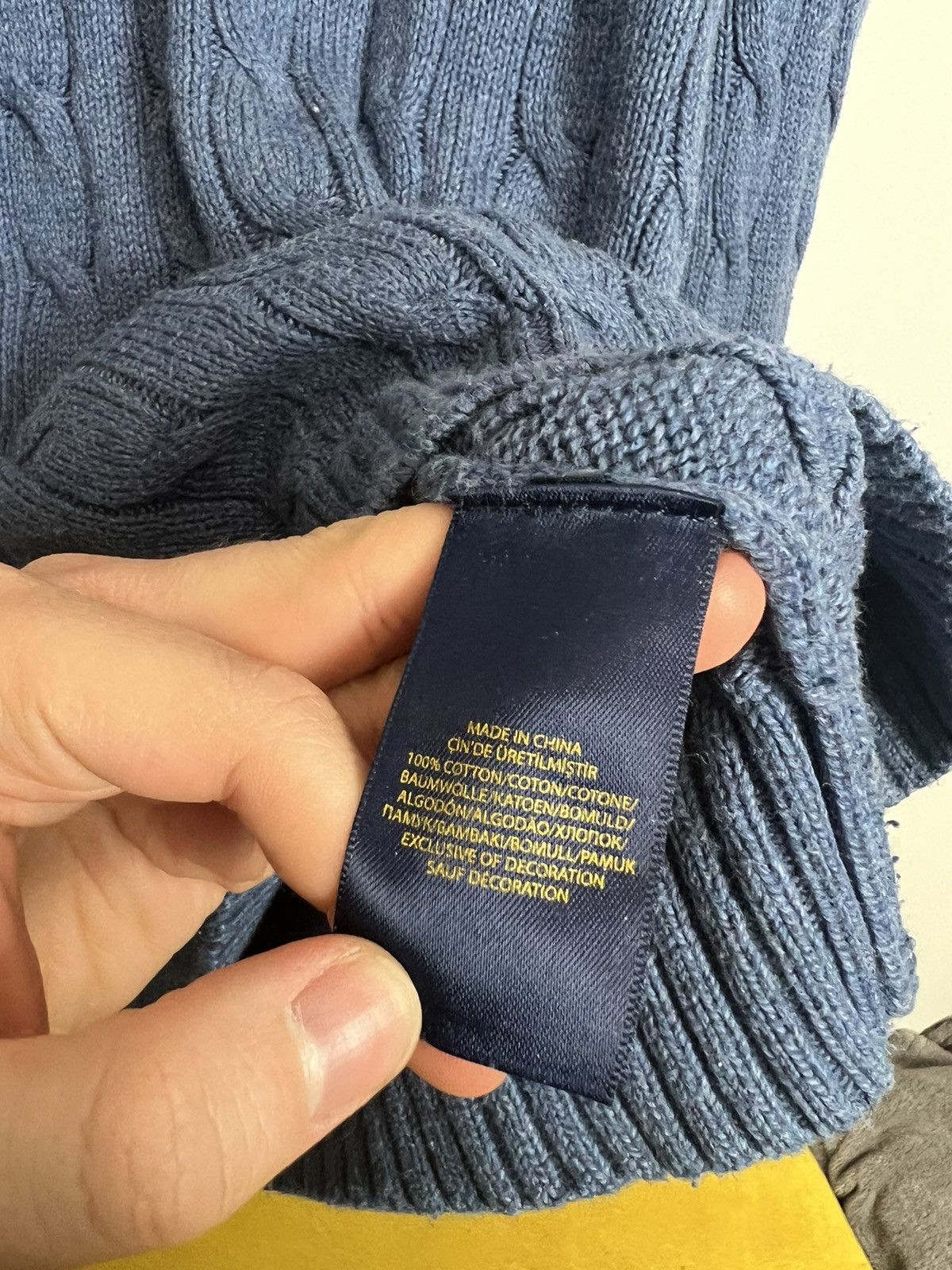 Polo Ralph Lauren Rare Polo Ralph Lauren Cable Knit Blue Sweater Hype Y2K Size US L / EU 52-54 / 3 - 5 Thumbnail
