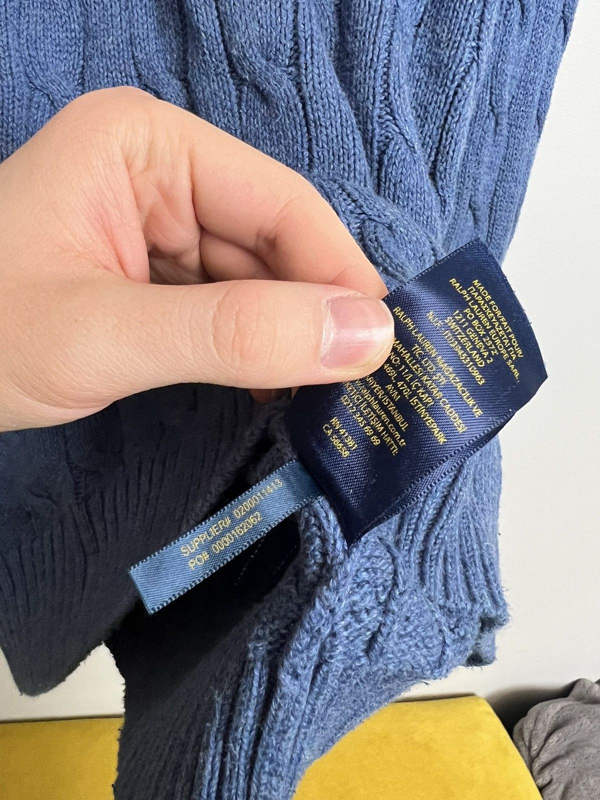 Polo Ralph Lauren Rare Polo Ralph Lauren Cable Knit Blue Sweater Hype Y2K Size US L / EU 52-54 / 3 - 6 Thumbnail