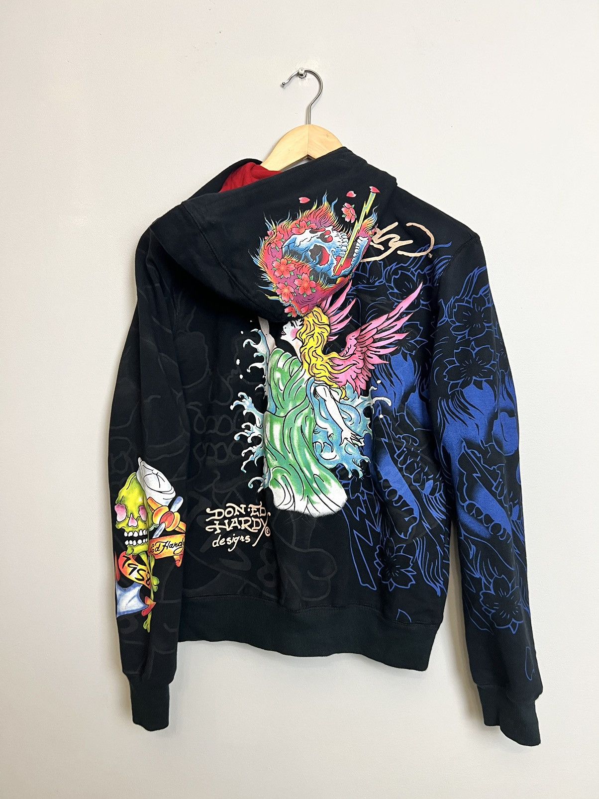 Christian Audigier Vintage Y2K Ed Hardy OG Skull Nymph Ch. Audigier Zip hoodie Size L / US 10 / IT 46 - 1 Thumbnail