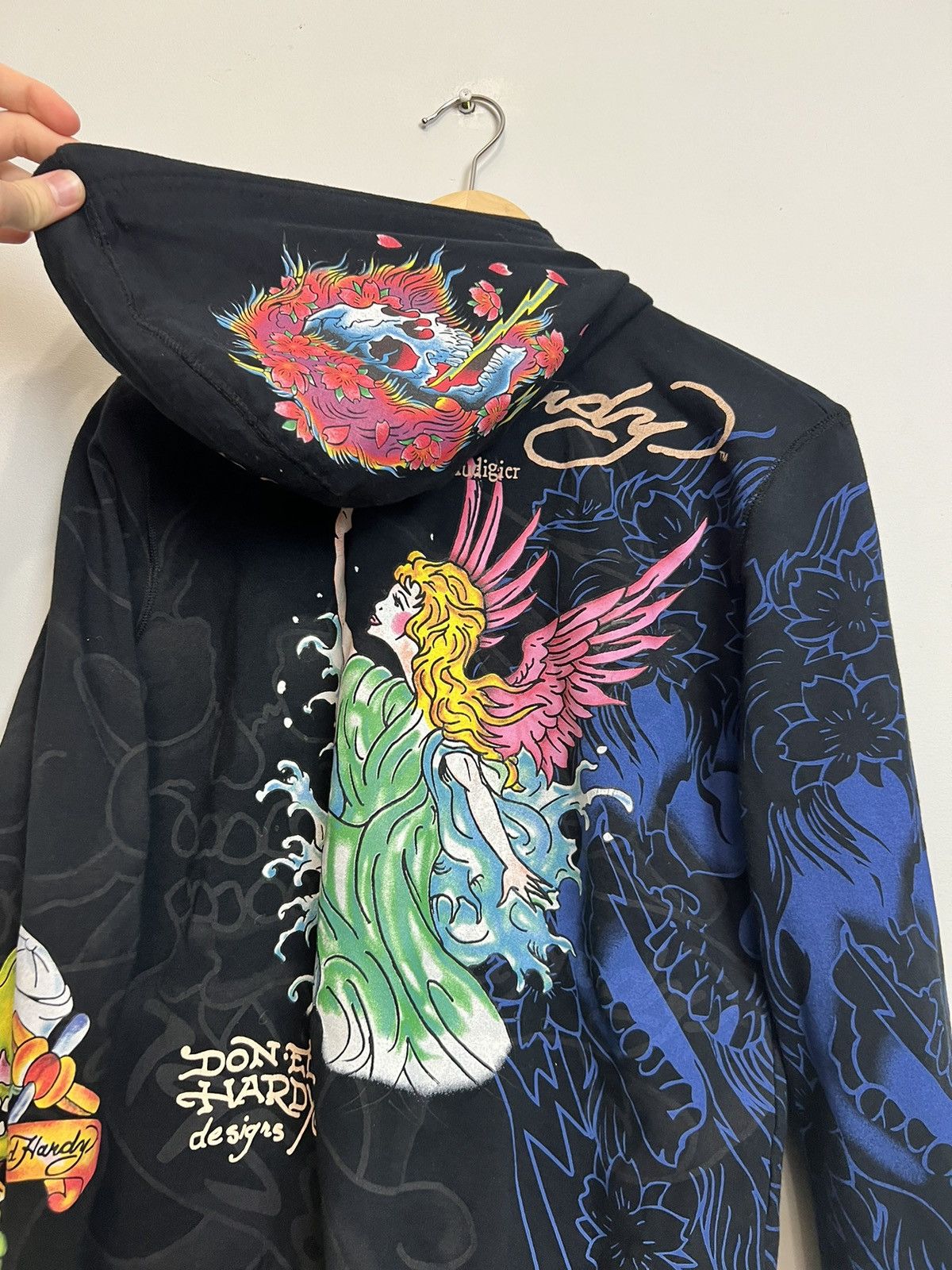 Christian Audigier Vintage Y2K Ed Hardy OG Skull Nymph Ch. Audigier Zip hoodie Size L / US 10 / IT 46 - 4 Thumbnail