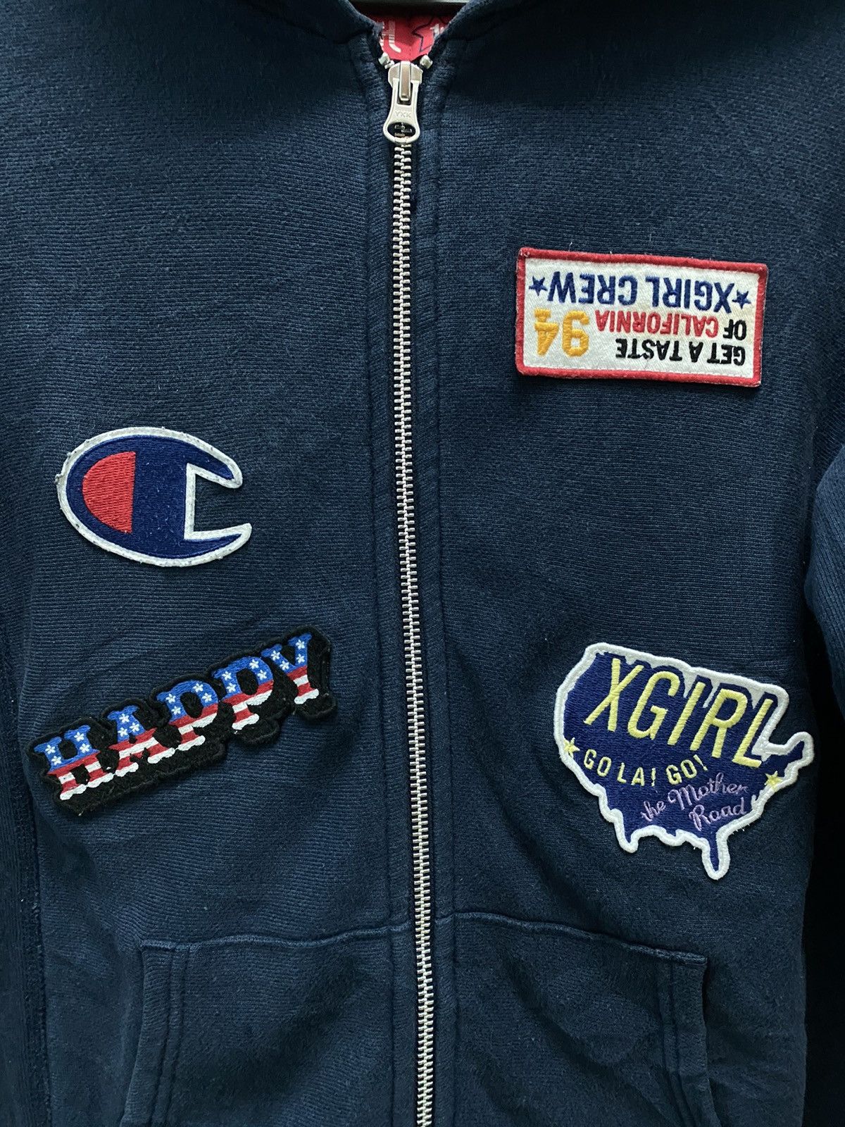 Champion X-Girl x Champion Multi-Logo Patch Sweater Hoodie Size US S / EU 44-46 / 1 - 2 Thumbnail