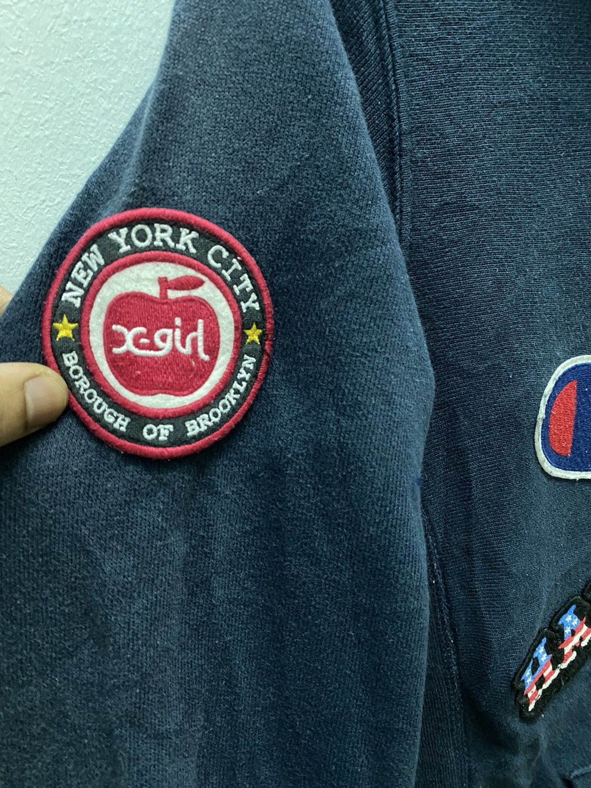 Champion X-Girl x Champion Multi-Logo Patch Sweater Hoodie Size US S / EU 44-46 / 1 - 3 Thumbnail