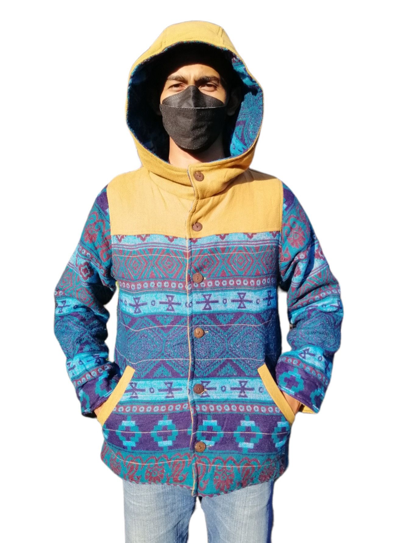 Japanese Brand Vintage AMINA Native Design Reversible Hoodie Jacket Size US S / EU 44-46 / 1 - 9 Thumbnail