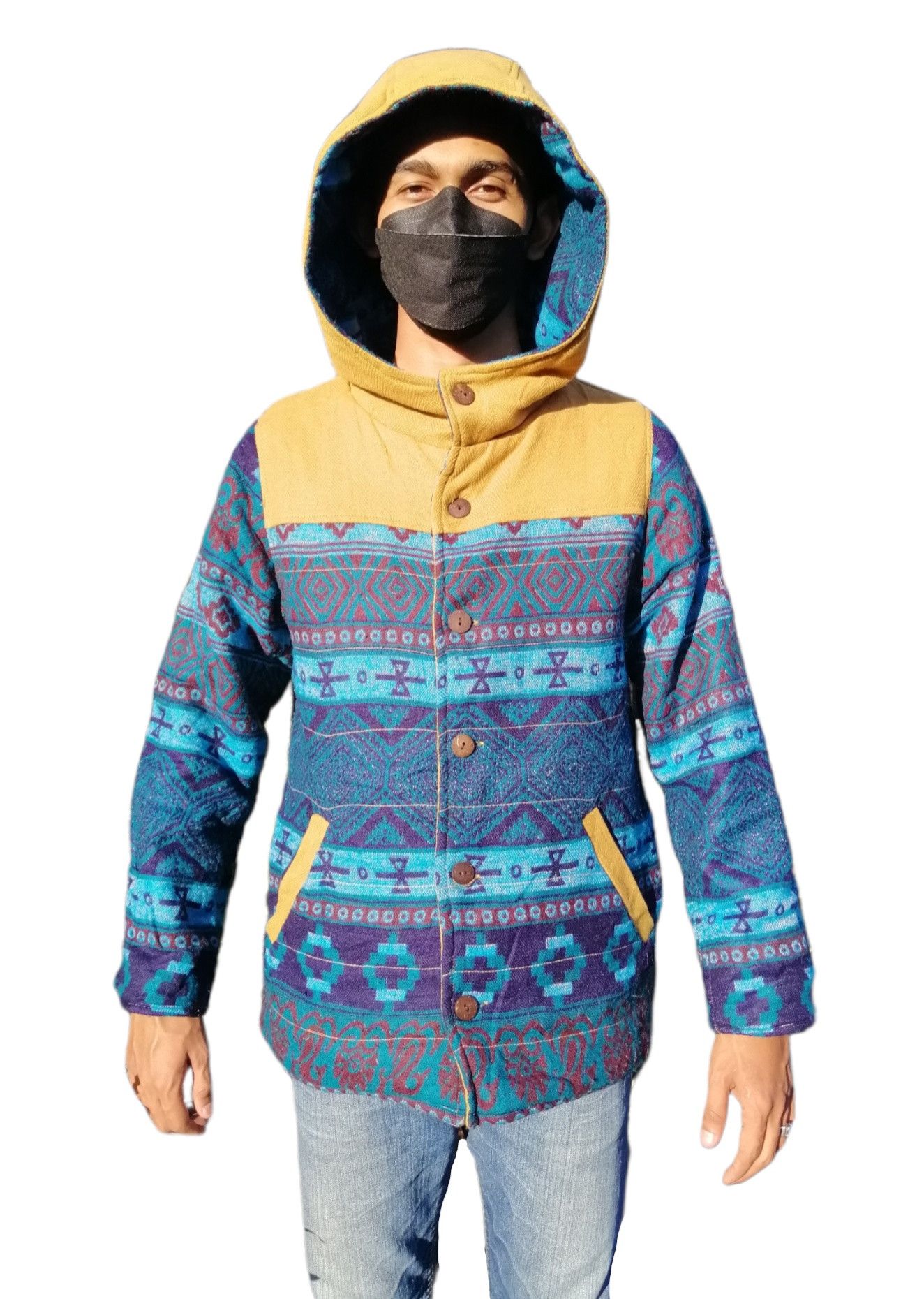 Japanese Brand Vintage AMINA Native Design Reversible Hoodie Jacket Size US S / EU 44-46 / 1 - 8 Thumbnail