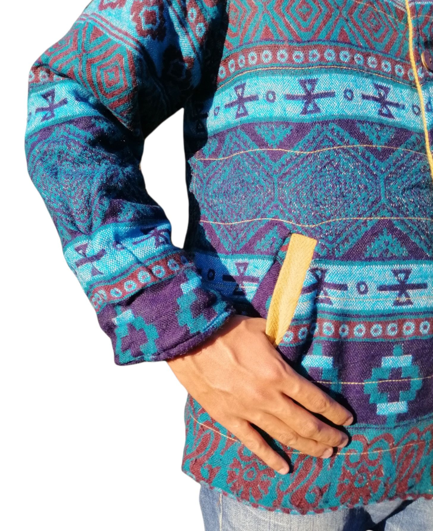 Japanese Brand Vintage AMINA Native Design Reversible Hoodie Jacket Size US S / EU 44-46 / 1 - 16 Thumbnail